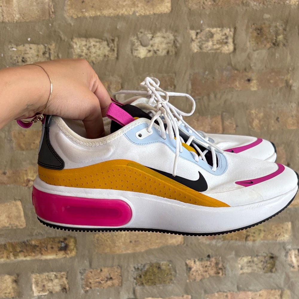 Nike Women's White, Yellow & Pink Running Sneakers